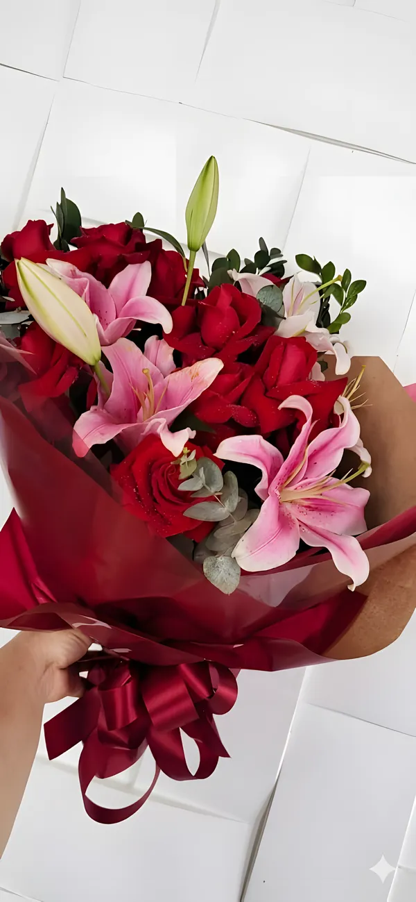 Buquê Lírios com Rosas
